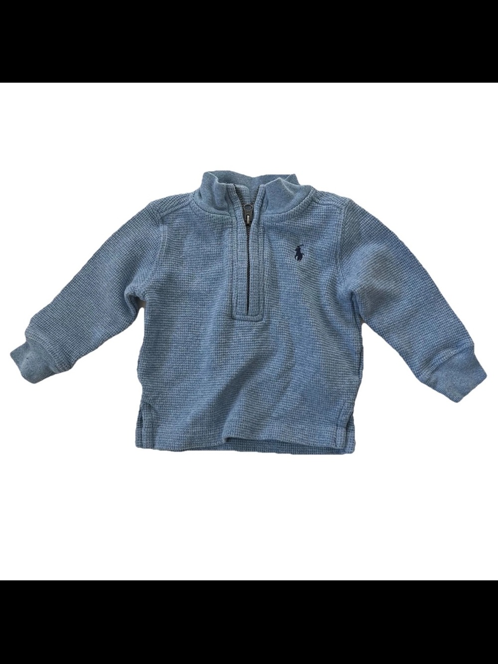 Ralph Lauren Blue Quarter Zip Pullover Sweater Baby Infant 6M Preppy Cotton